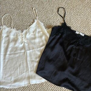 Abercrombie lace trim cami/tank in black and white